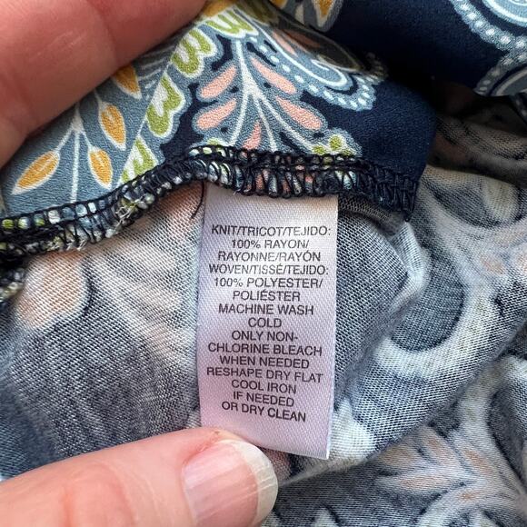 Loft Navy Paisley Print Short Sleeve XS - Picture 6 of 8